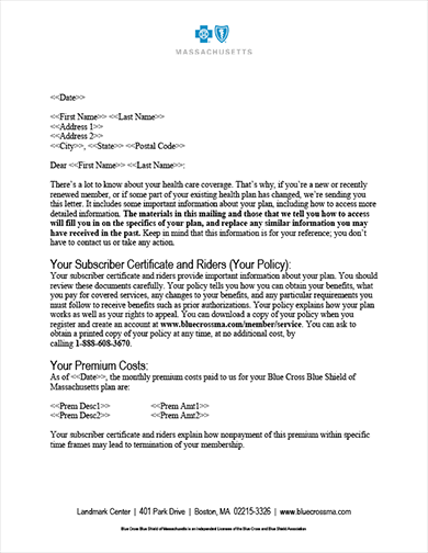 Proof Of Coverage Letter Template